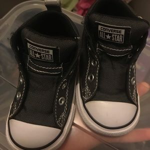 Sz 5 charcoal high tops/ new laces included